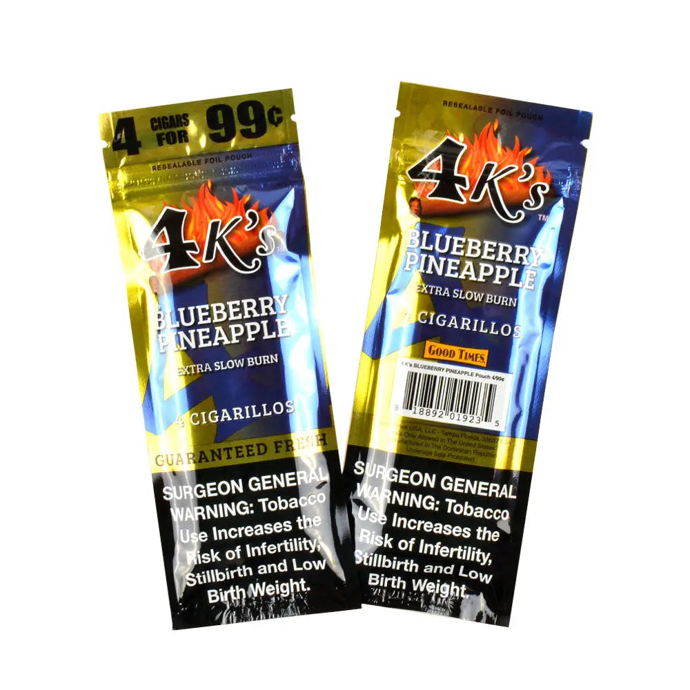 4 Kings Cigarillos 15 Packs of 4 Blueberry Pineapple