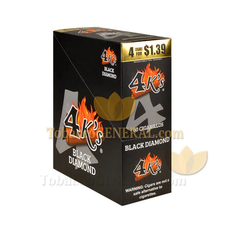 4 Kings Cigarillos 15 Packs of 4 Pre-Priced 1.39 Black Diamond