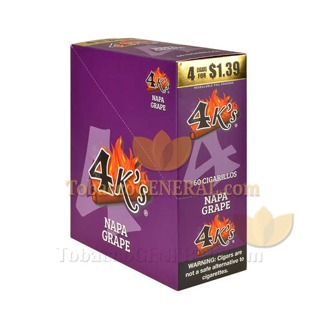 4 Kings Cigarillos 15 Packs of 4 Pre-Priced 1.39 Grape