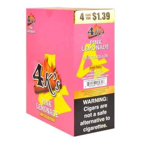 4 Kings Cigarillos 15 Packs of 4 Pre-Priced 1.39 Pink Lemonade