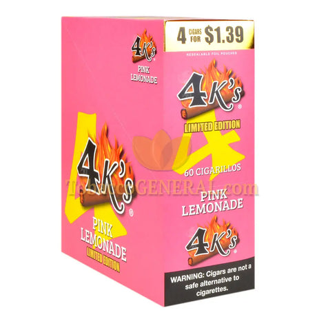 4 Kings Cigarillos 15 Packs of 4 Pre-Priced 1.39 Pink Lemonade