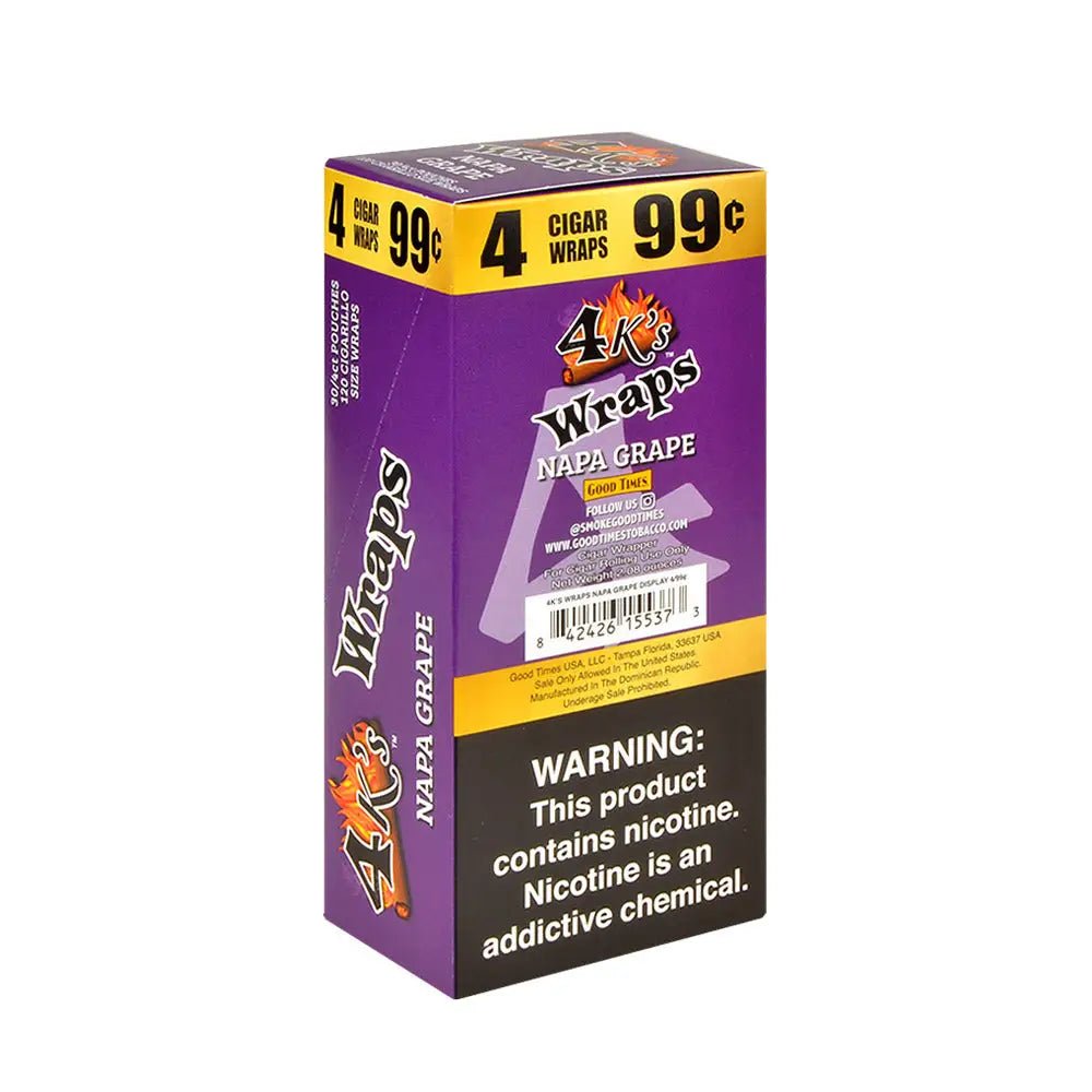 4 Kings Grape Wraps 99c Pre-Priced 30 Pouches of 4