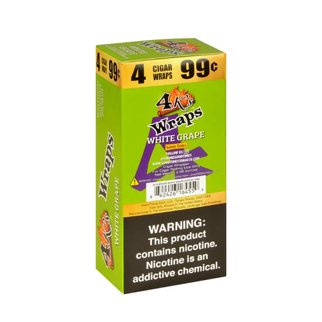 4 Kings White Grape Wraps 99c Pre-Priced 30 Pouches of 4