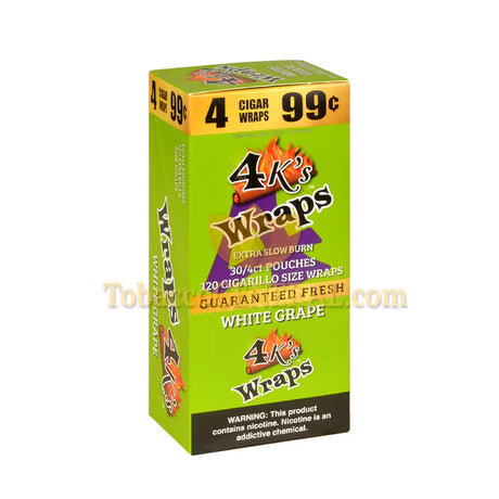 4 Kings White Grape Wraps 99c Pre-Priced 30 Pouches of 4