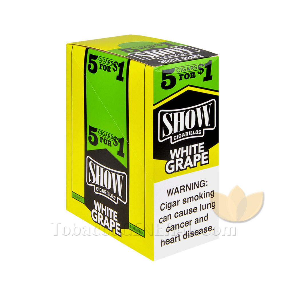 Show Cigarillos White Grape Pre Priced 15 Packs of 5