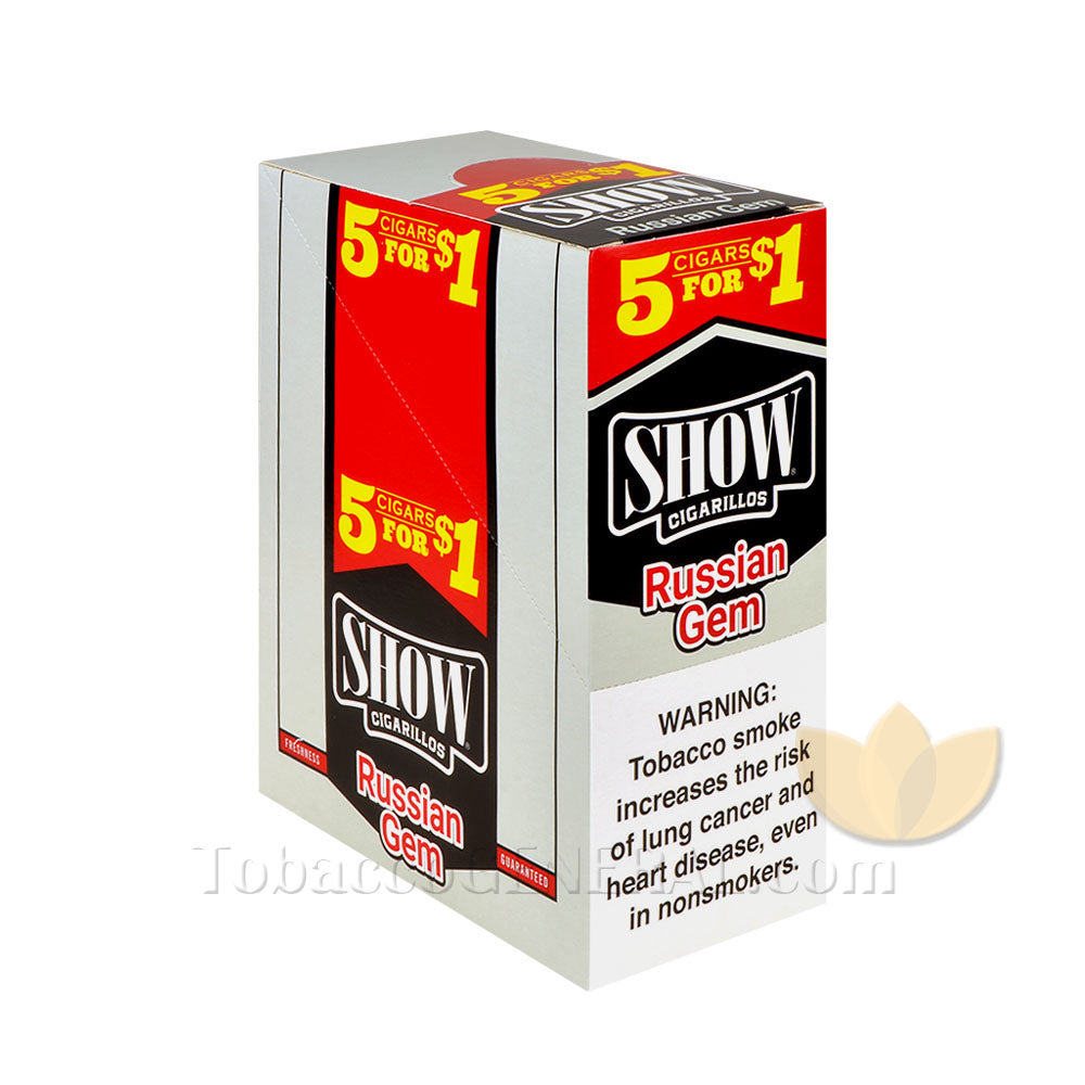 Show Cigarillos Russian Gem Pre Priced 15 Packs of 5