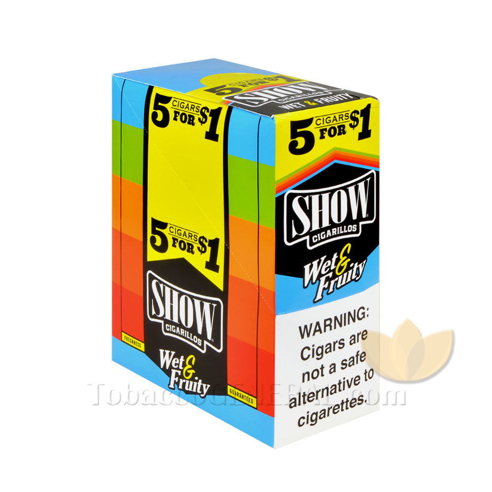 Show Cigarillos Wet & Fruity Pre Priced 15 Packs of 5