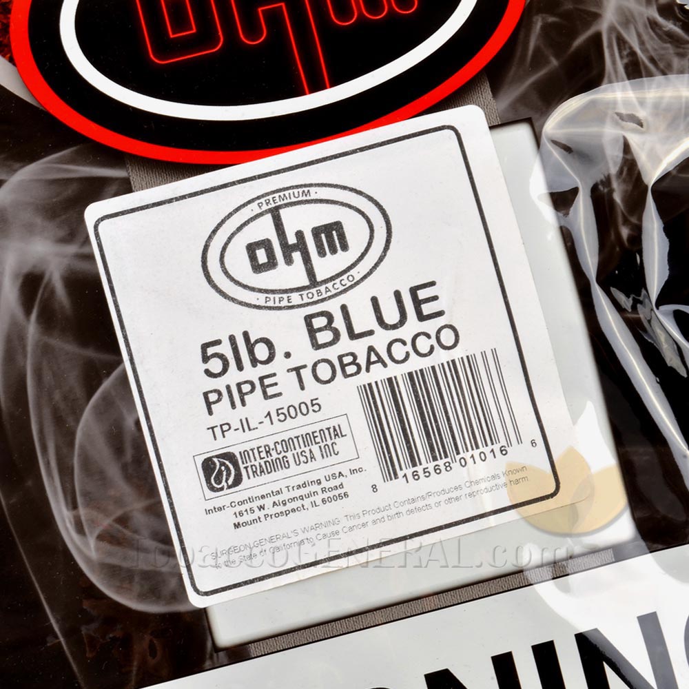 OHM Blue (Mild) Pipe Tobacco Pack 5 Lb. Pack