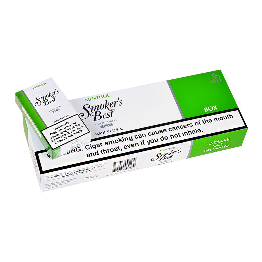 Smoker's Best Menthol Filtered Cigars 10 Packs of 20