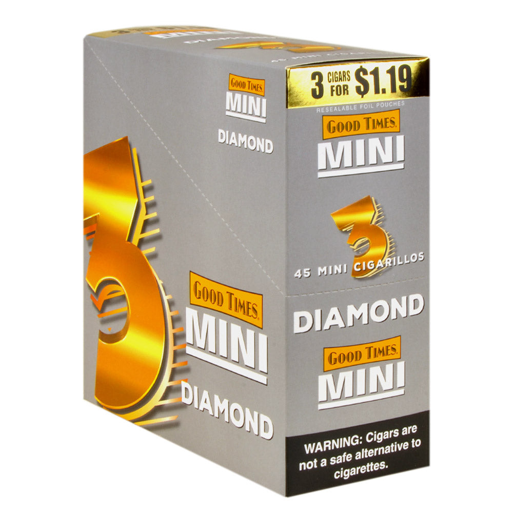 Good Times Mini Cigarillos 15 Packs of 3 Pre-Priced $1.19 Diamond