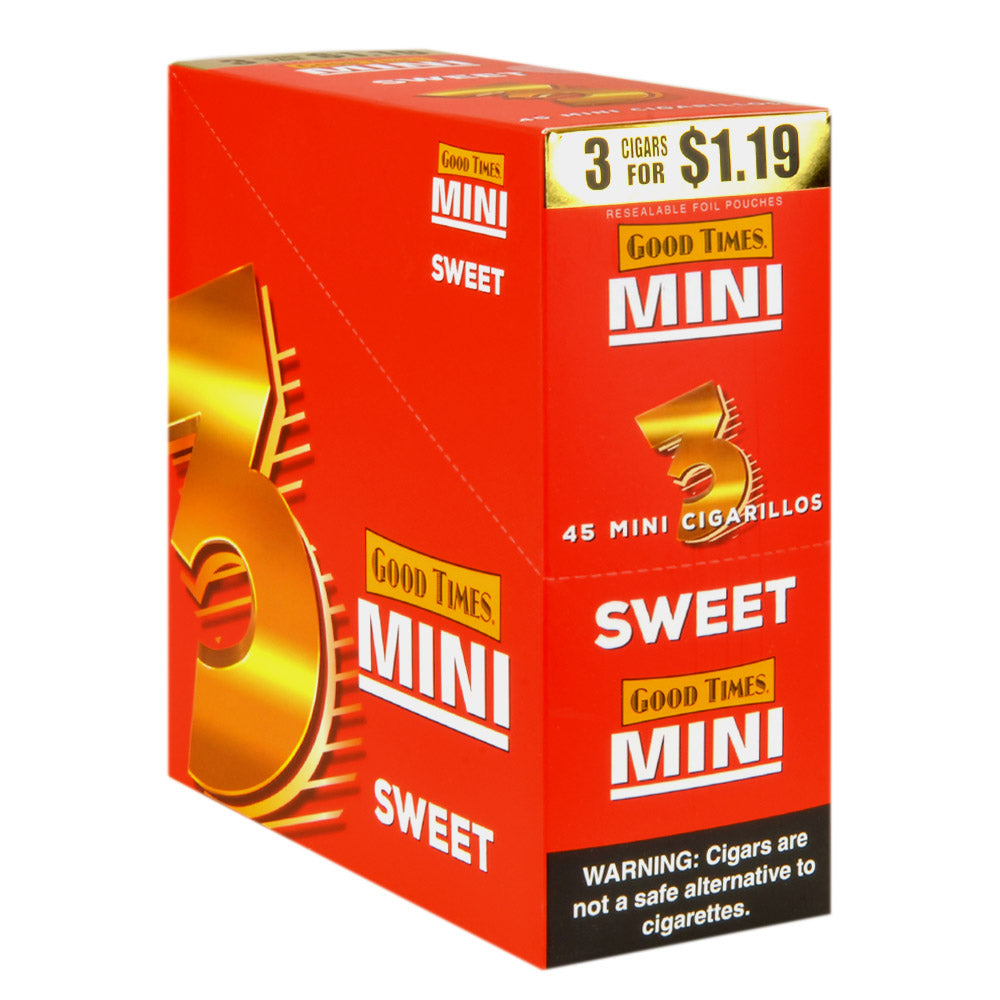 Good Times Mini Cigarillos 15 Packs of 3 Pre-Priced $1.19 Sweet