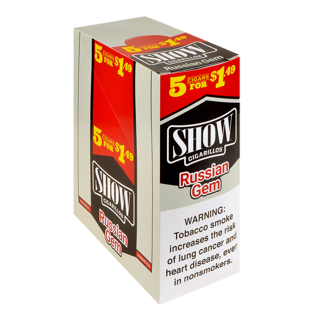 Show Cigarillos Russian Gem 1.49 Pre-Priced 15 Packs of 5