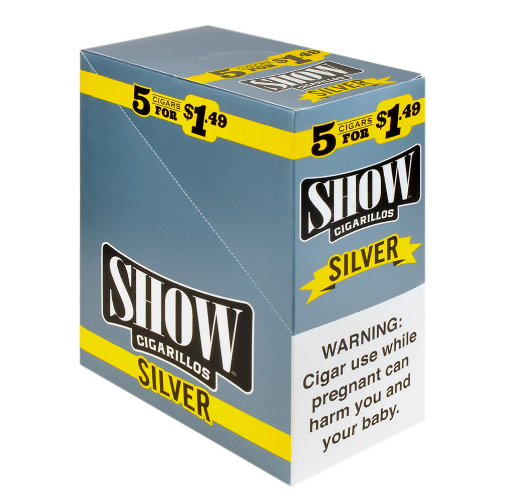 Show Cigarillos Silver 1.49 Pre-Priced 15 Packs of 5