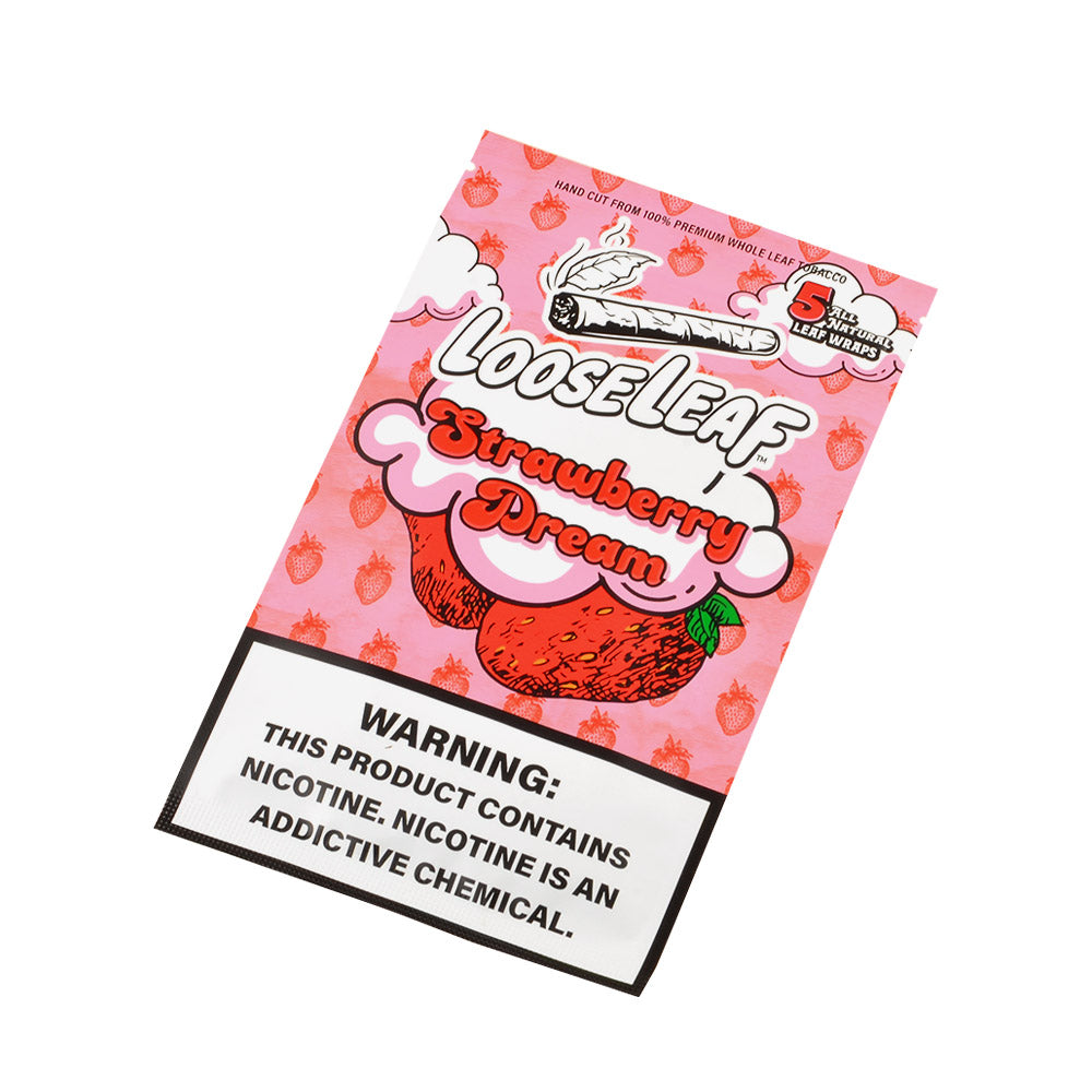 Loose Leaf Strawberry Dream wraps, 8 packs of 5