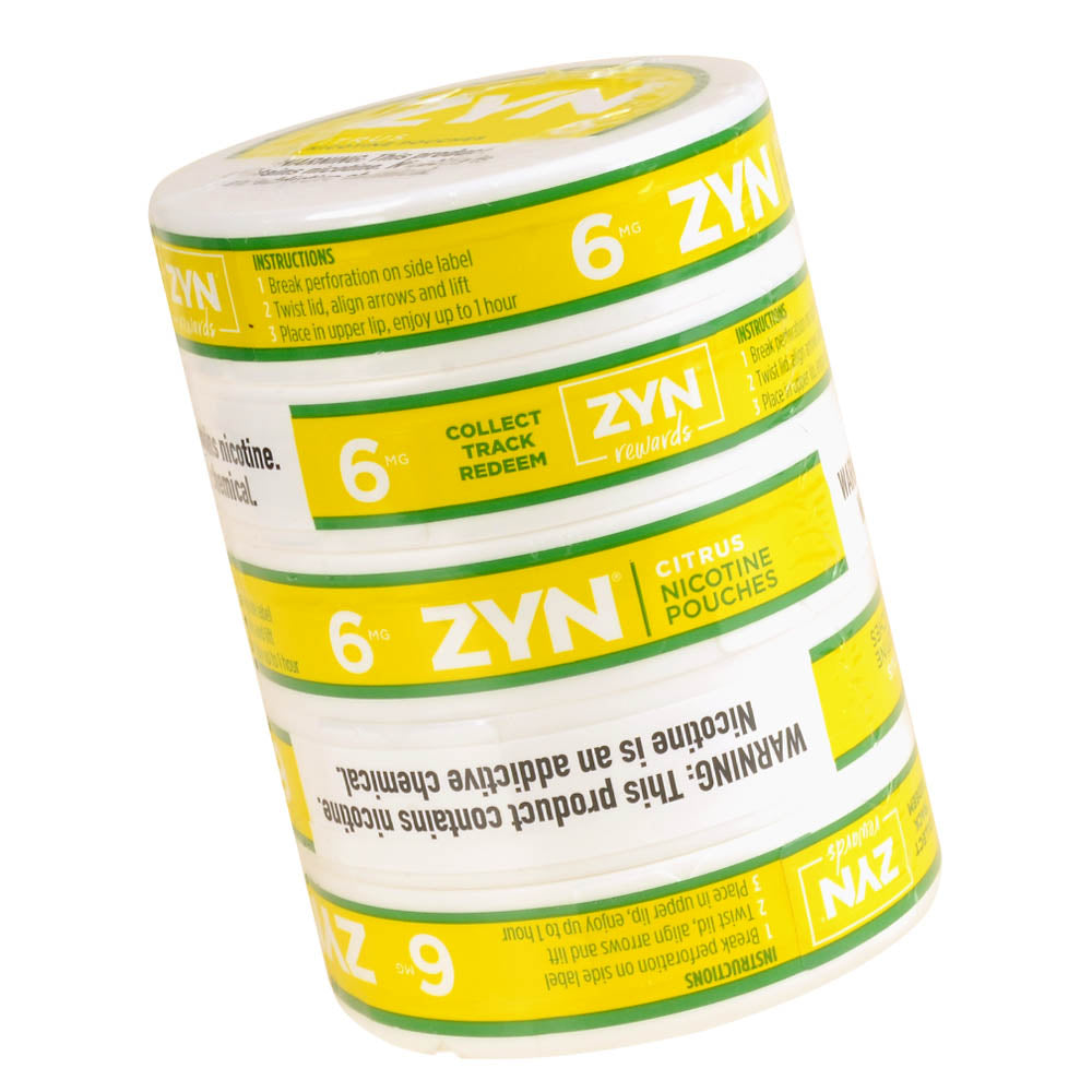 ZYN Nicotine Pouches 6mg 5 Cans of 15 Citrus