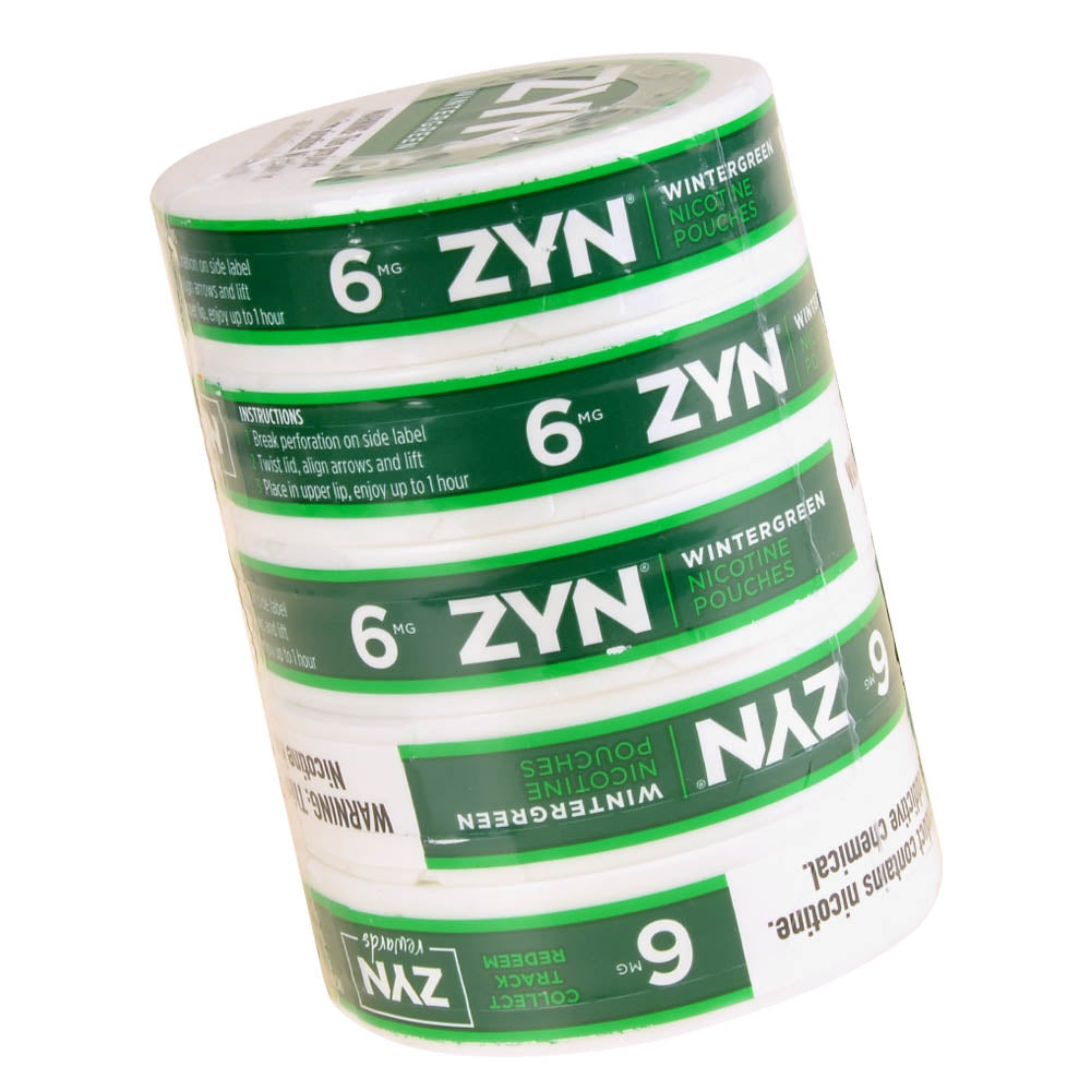 ZYN Nicotine Pouches 6mg 5 Cans of 15 Wintergreen