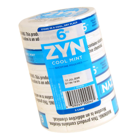 ZYN Nicotine Pouches 6mg 5 Cans of 15 Cool Mint