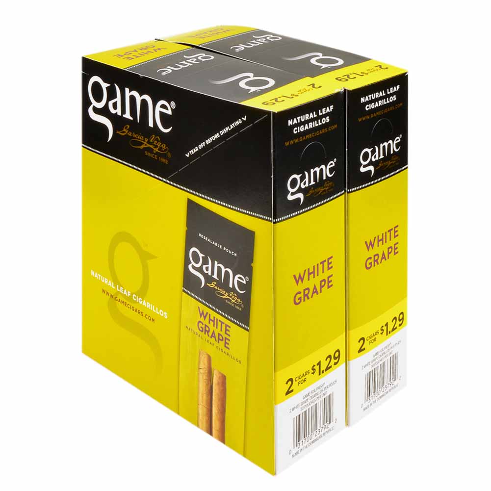 Game Cigarillos Foil White Grape 2 for 1.29 Pre-Priced 30 Packs of 2