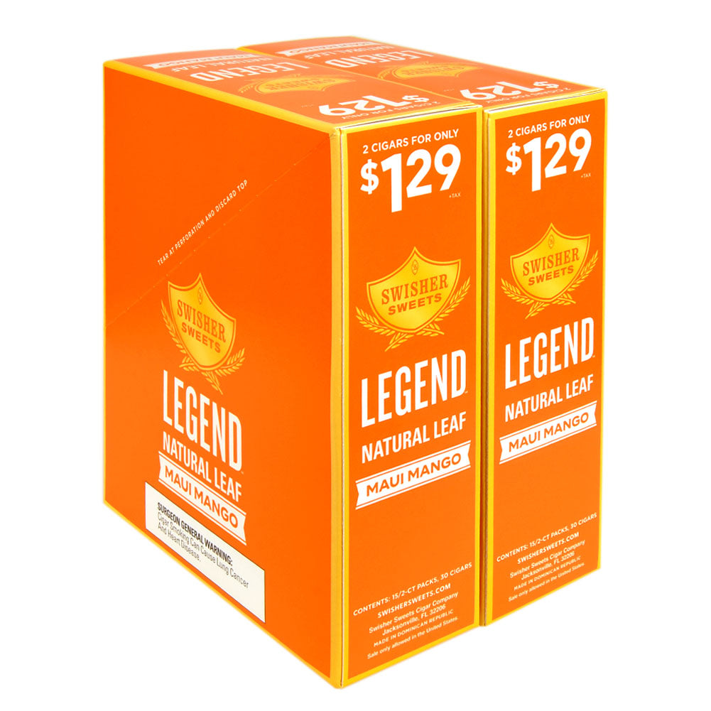 Swisher Sweets Legend Maui Mango 1.29 Pre-Priced Cigarillos 30 Packs of 2