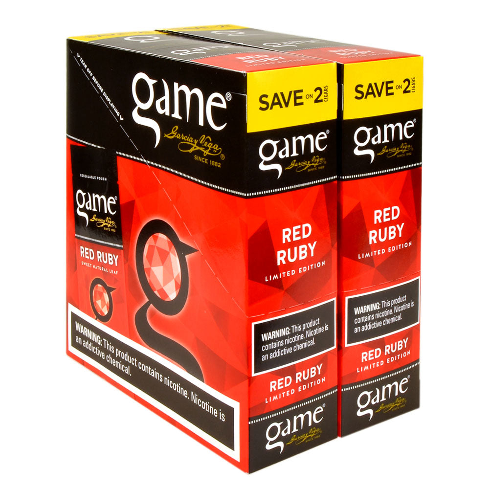 Game Cigarillos Foil 30 Packs of 2 Cigars Red Ruby