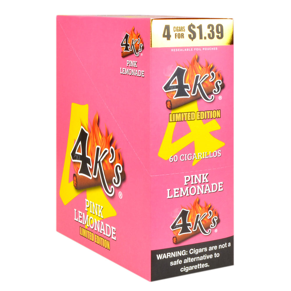 4 Kings Cigarillos 15 Packs of 4 Pre-Priced 1.39 Pink Lemonade