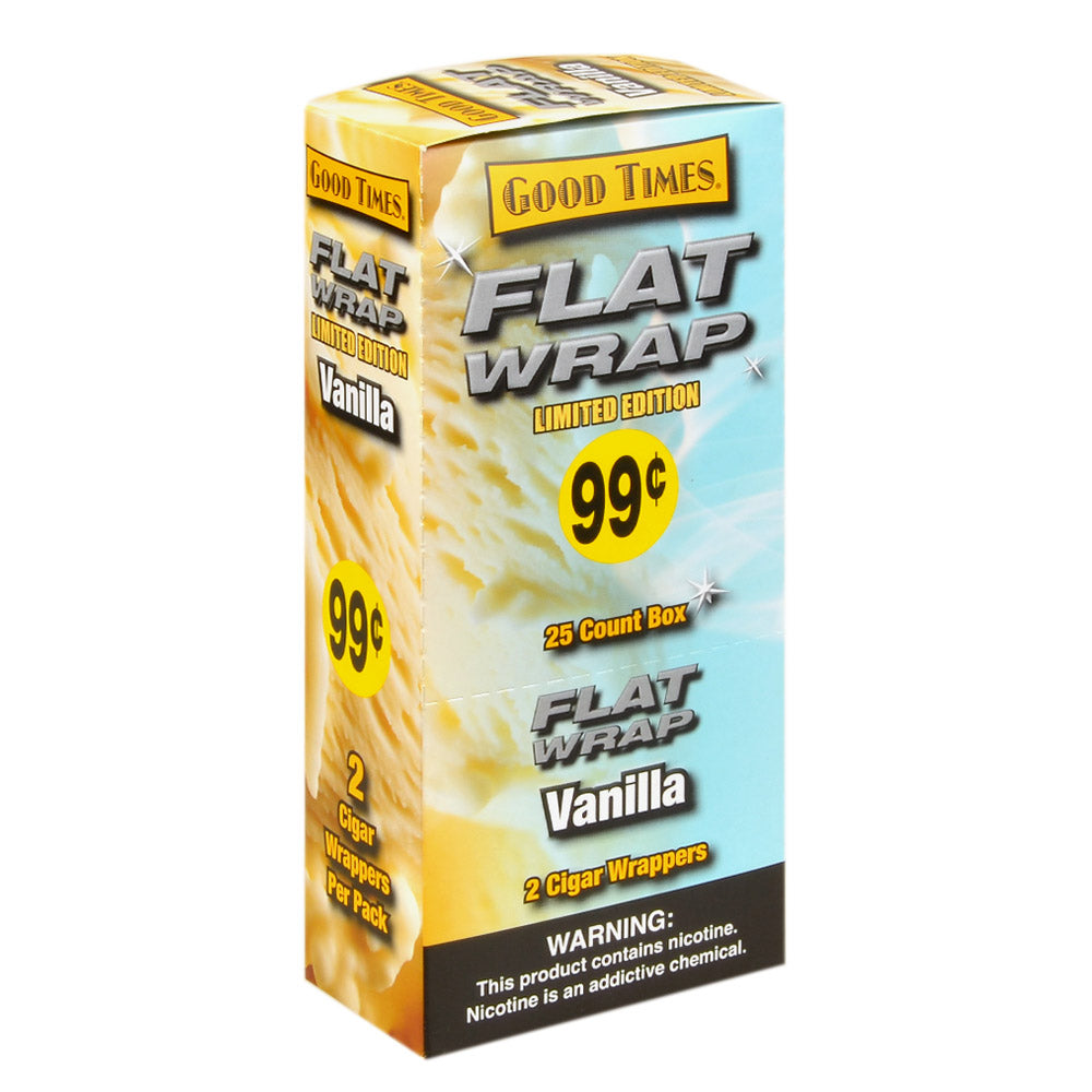 Good Times Flat Wraps Vanilla 25 Packs of 2 Pre-Priced