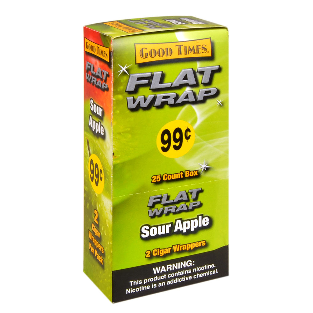 Good Times Flat Wraps Sour Apple 25 Packs of 2 Pre-Priced