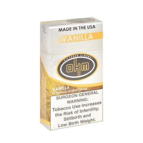 OHM Vanilla Filtered Cigars 10 Packs of 20