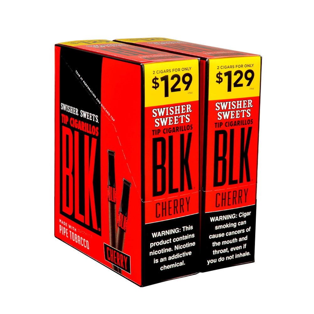 Swisher Sweets BLK Cherry Tip Cigarillos 1.29 Pre-Priced 30 Packs of 2