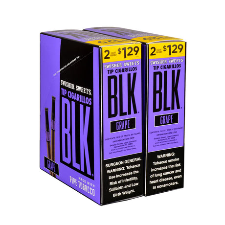 Swisher Sweets BLK Grape Tip Cigarillos 1.29 Pre-Priced 30 Packs of 2