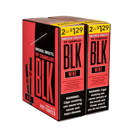 Swisher Sweets BLK Wine Tip Cigarillos 1.29 Pre-Priced 30 Packs of 2