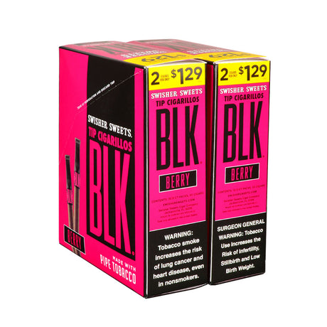 Swisher Sweets BLK Berry Tip Cigarillos 1.29 Pre-Priced 30 Packs of 2