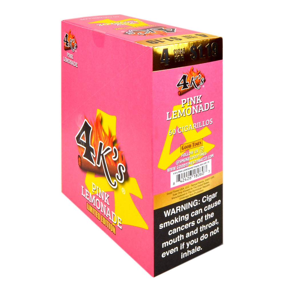 4 Kings Cigarillos 15 Packs of 4 Pre-Priced 1.19 Pink Lemonade