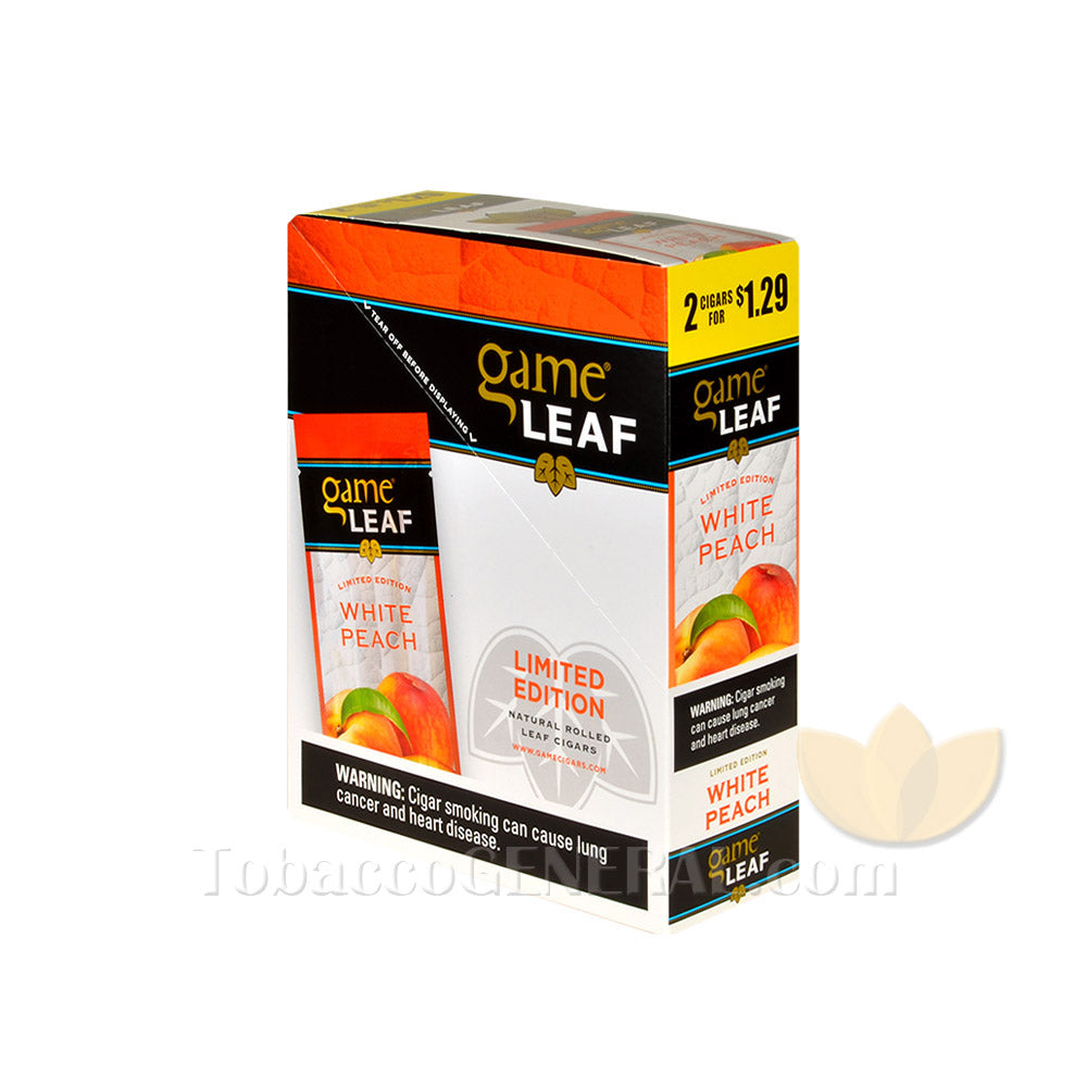 Game Leaf Cigarillos 1.29 Pre-Priced 15 Packs of 2 White Peach