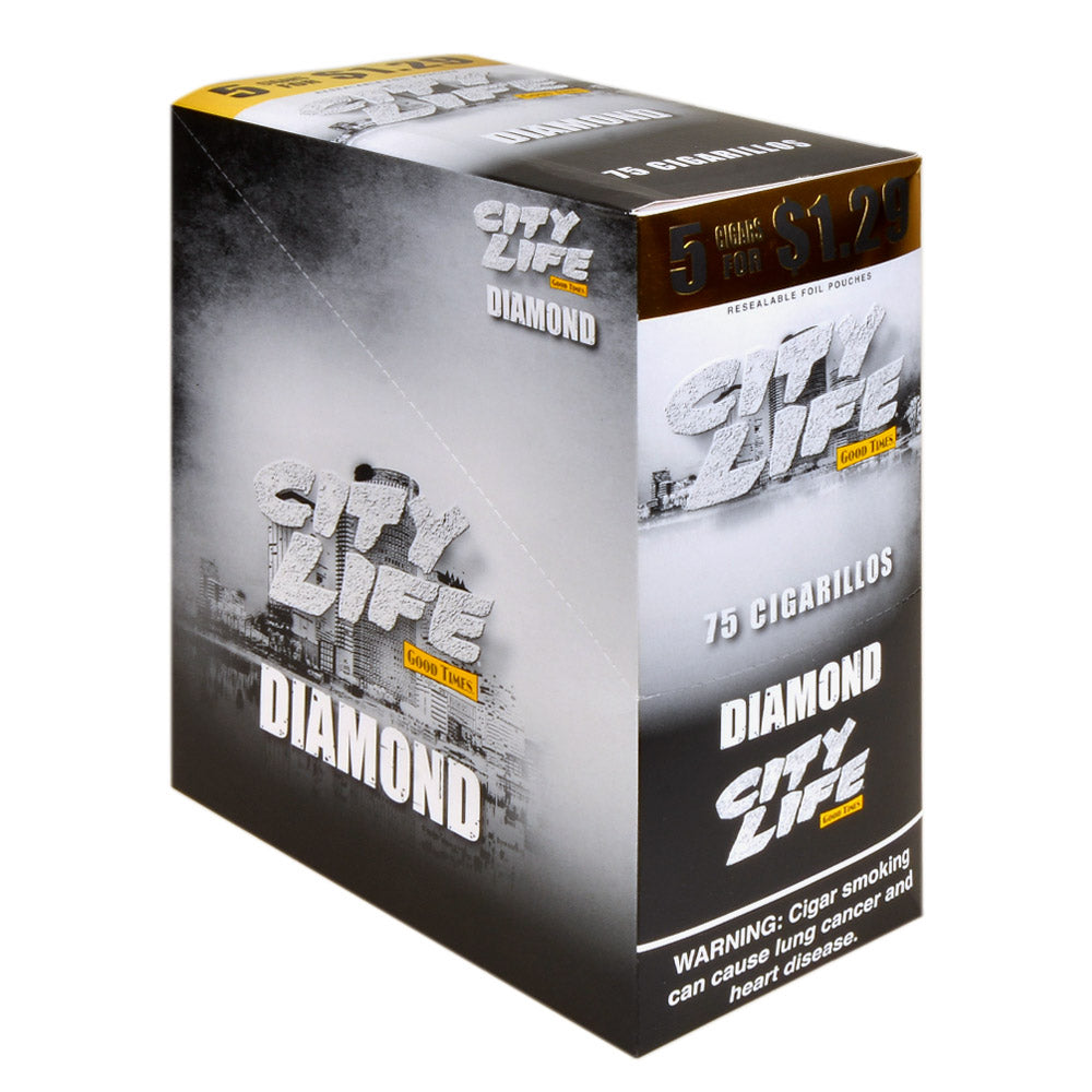 City Life Cigarillos 1.29 Pre-Priced 15 Packs of 5 Diamond