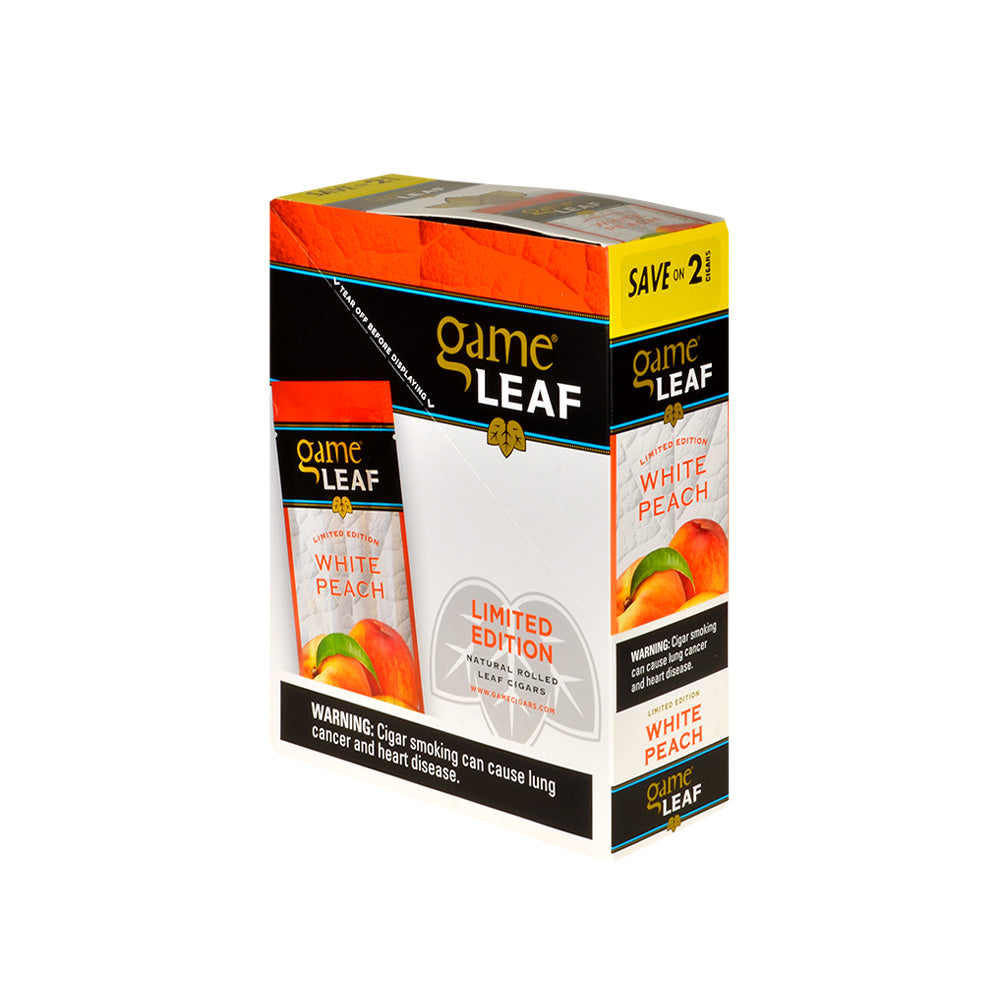 Game Leaf Cigarillos 15 Packs of 2 White Peach – Tobacco General