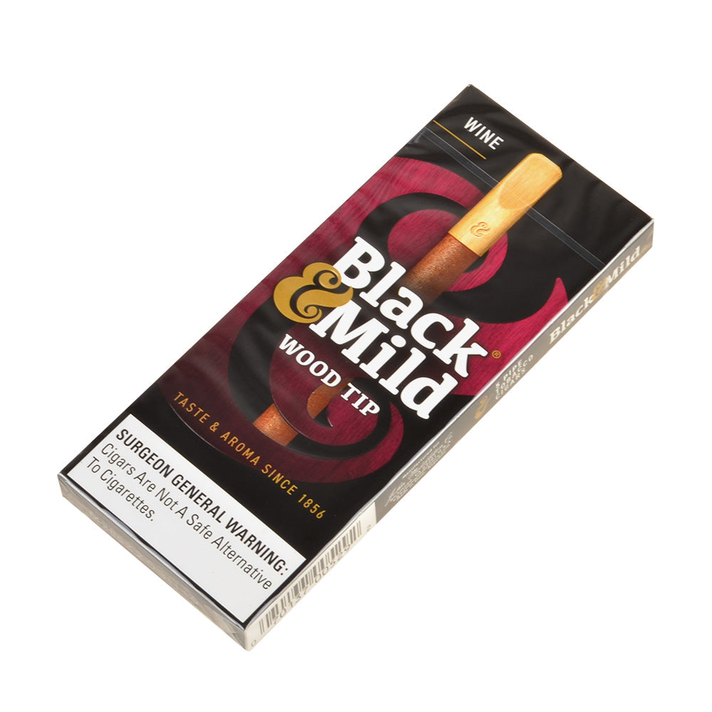 Middleton's Black & Mild Wood Tip Wine Cigars 10 Packs of 5