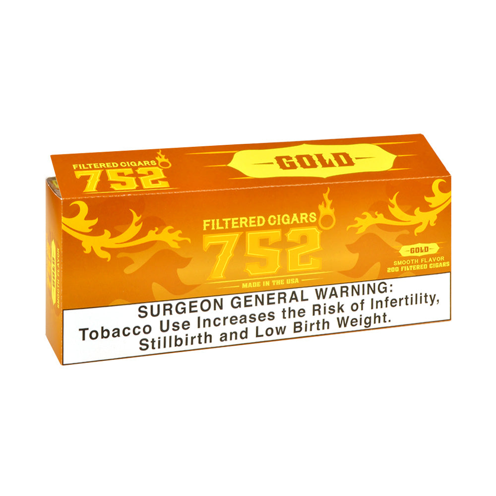 752 Gold Filtered Cigars 10 Packs of 20