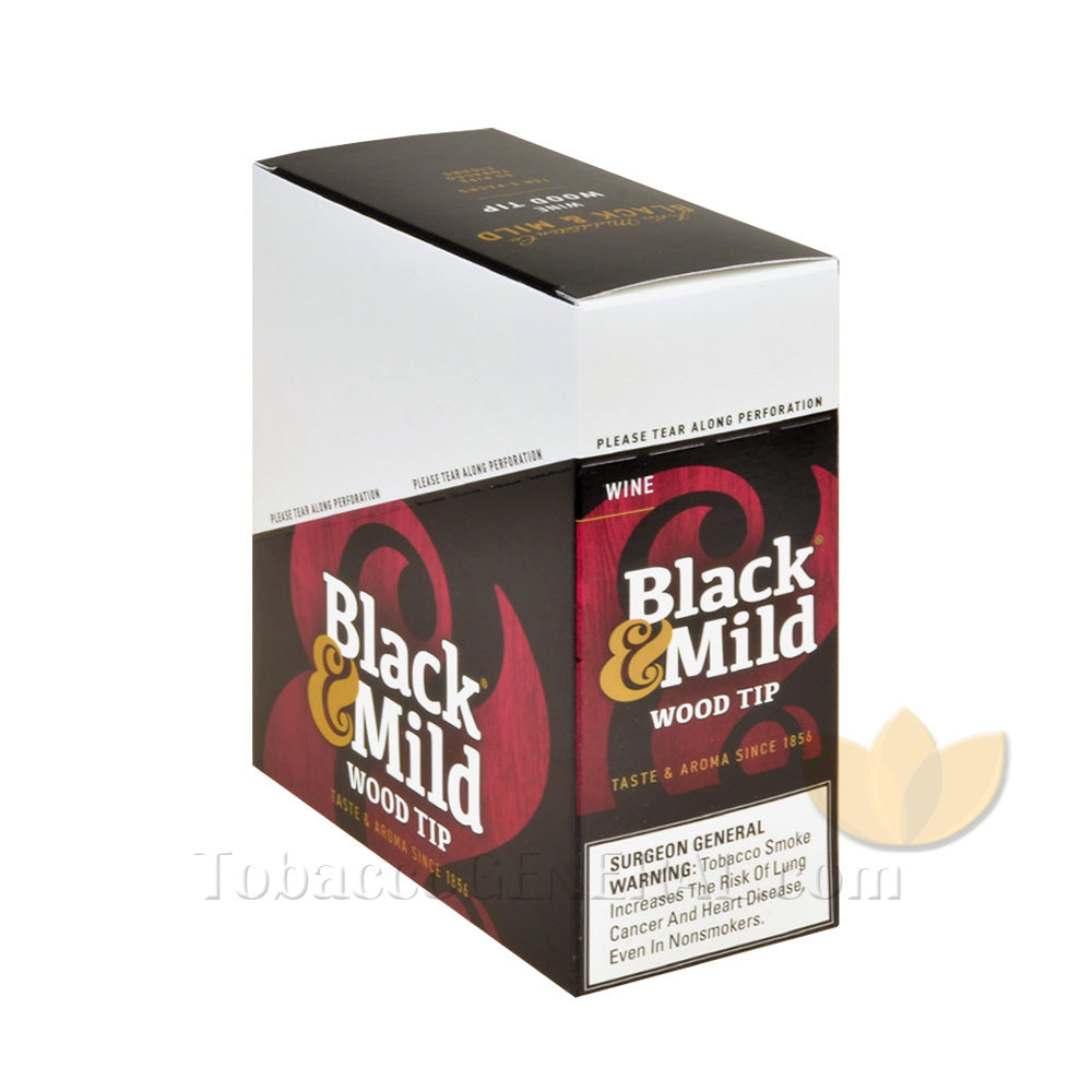 Middleton's Black & Mild Wood Tip Wine Cigars 10 Packs of 5