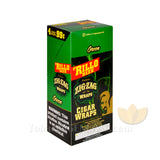 Zig Zag Rillo Size Cigar Wraps Green 15 Packs of 4 Pre-Priced