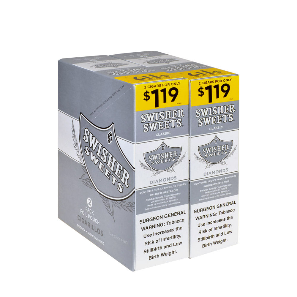 Swisher Sweets Diamonds Cigarillos 1.19 Pre-Priced 30 Packs of 2