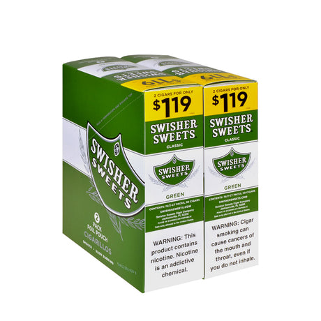 Swisher Sweets Green Cigarillos 1.19 Pre-Priced 30 Packs of 2