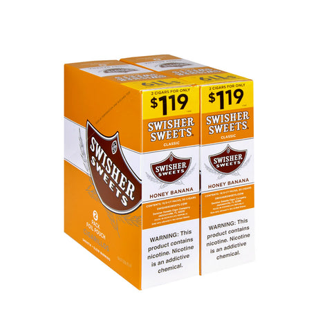 Swisher Sweets Honey Banana Cigarillos 1.19 Pre-Priced 30 Packs of 2