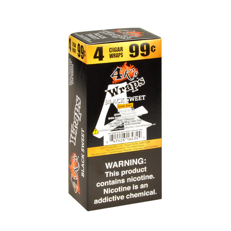 4 Kings Black Sweet Wraps 99c Pre-Priced 30 Pouches of 4