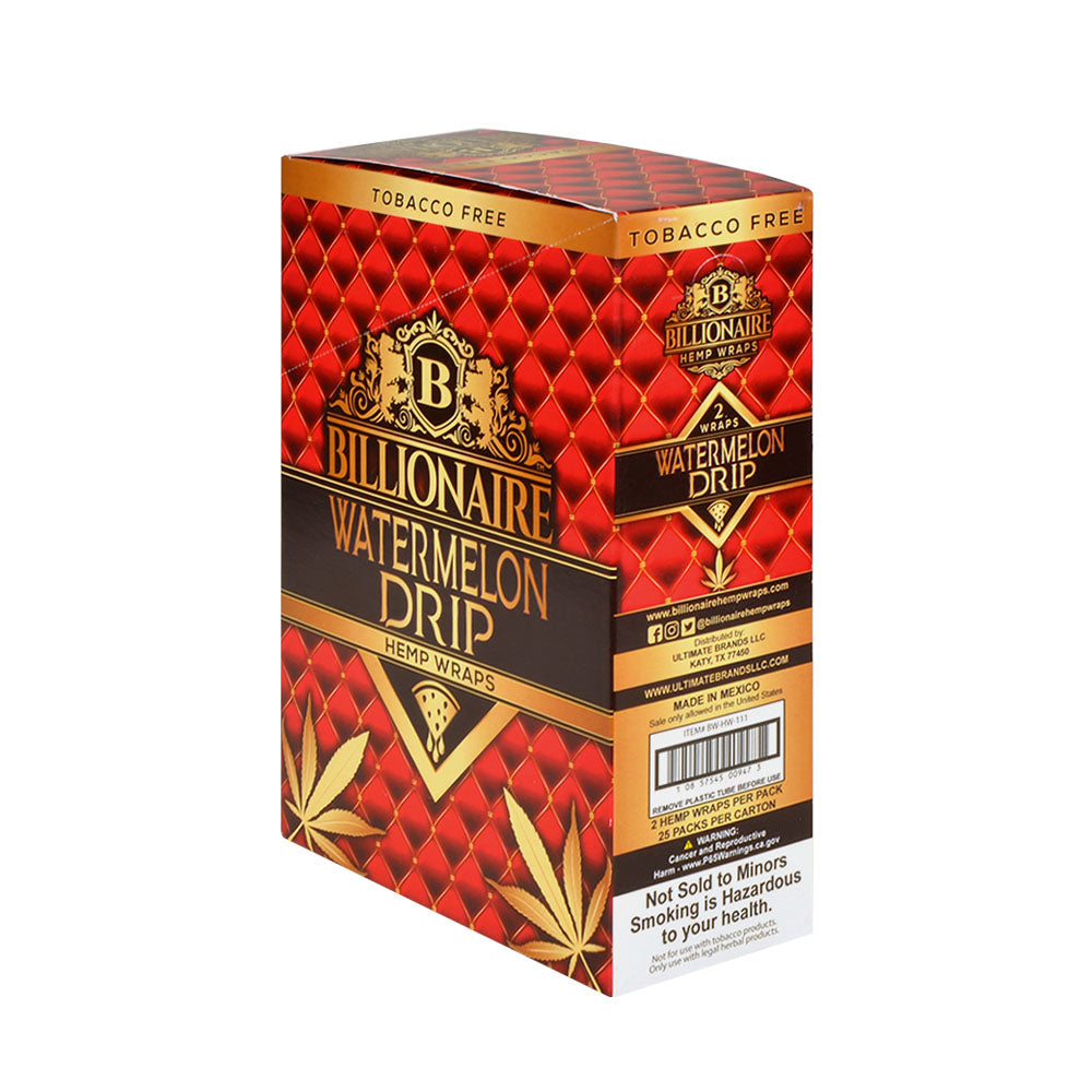 Billionaire Hemp Wraps Watermelon Drip 25 Packs of 2