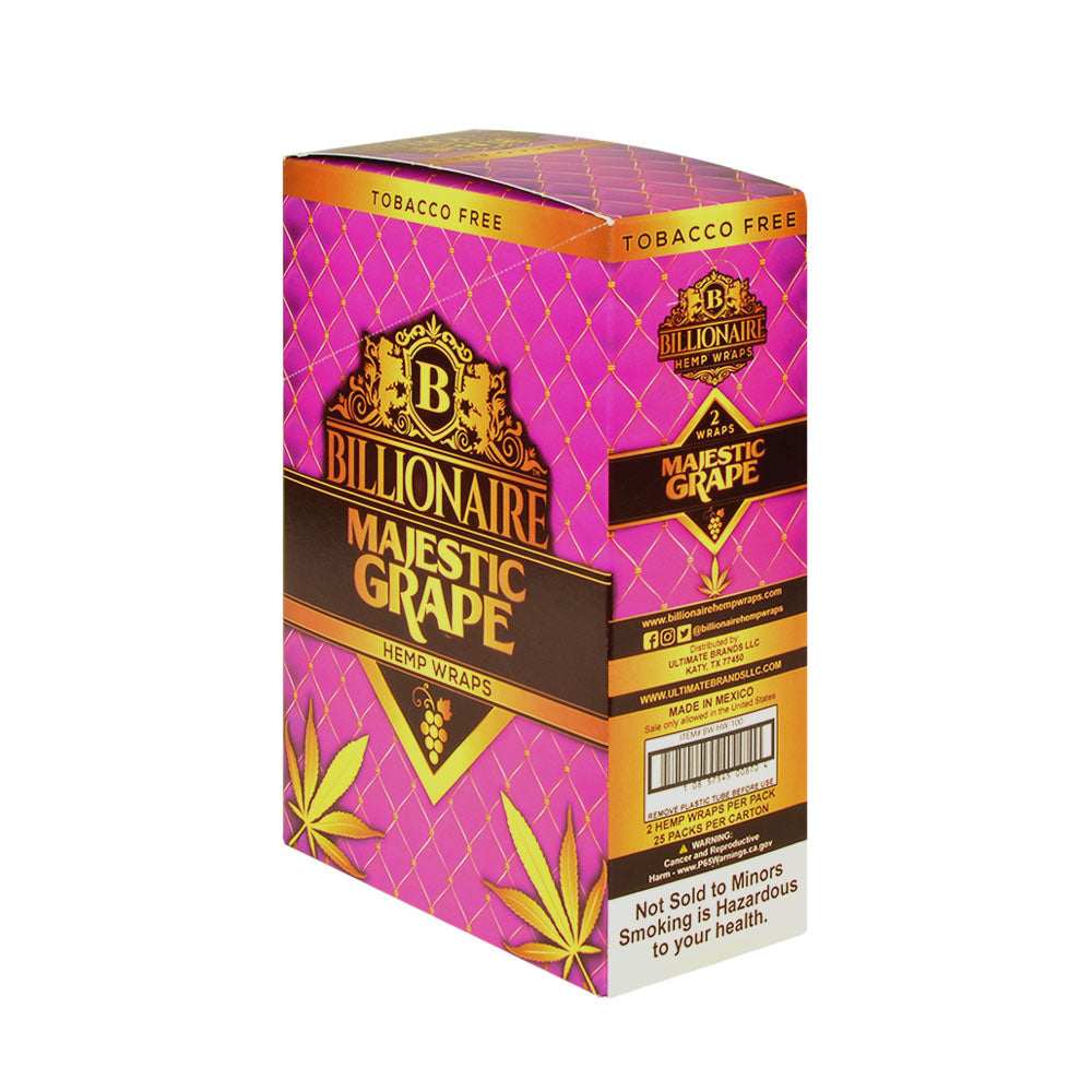 Billionaire Hemp Wraps Majestic Grape 25 Packs of 2