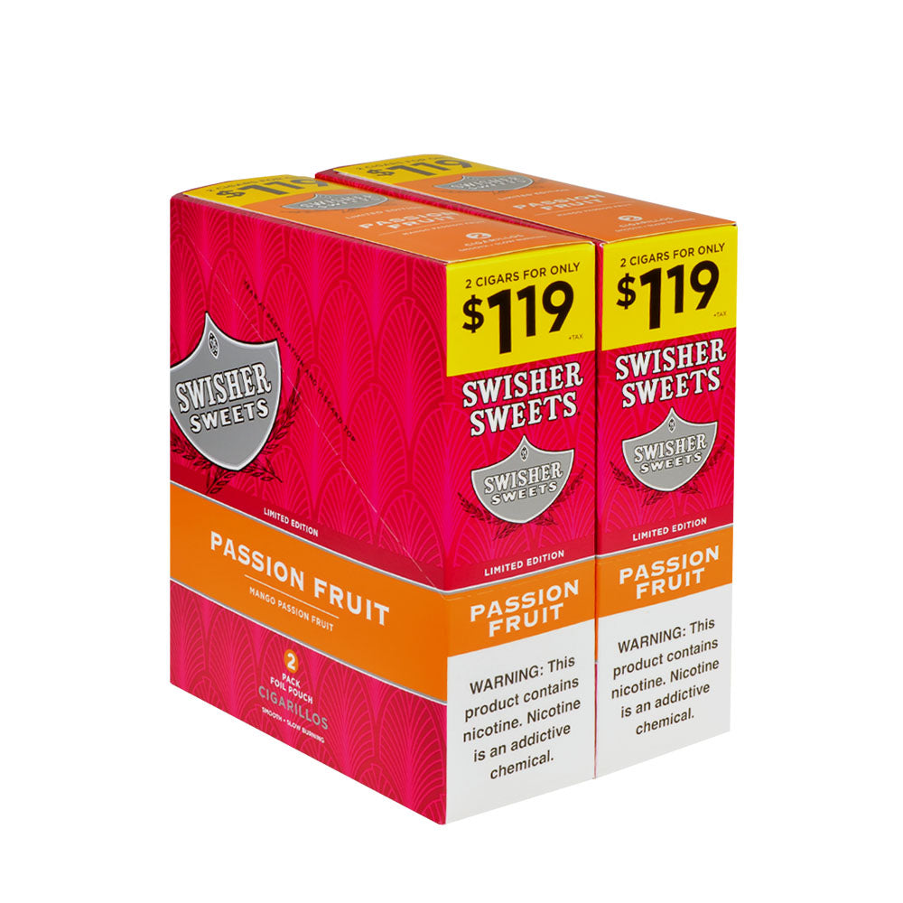 Swisher Sweets Passion Fruit Cigarillos 1.19 Pre-Priced 30 Packs of 2