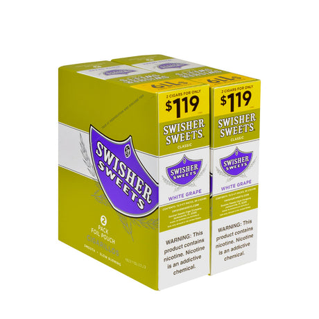 Swisher Sweets White Grape Cigarillos 1.19 Pre-Priced 30 Packs of 2