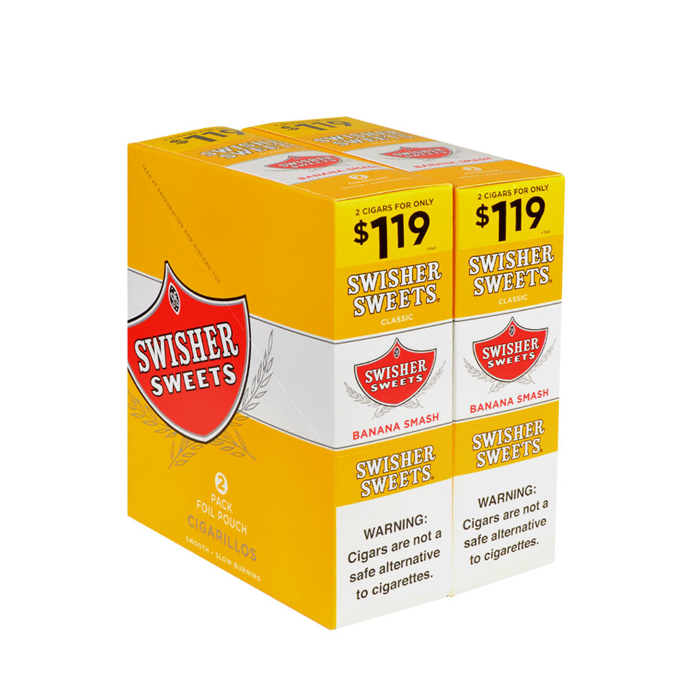 Swisher Sweets Banana Smash Cigarillos 1.19 Pre-Priced 30 Packs of 2