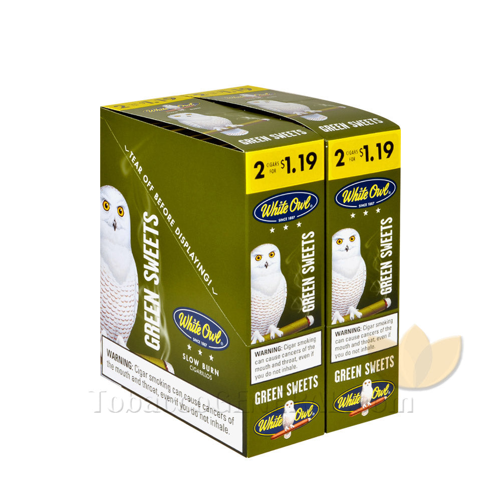 White Owl Green Sweets Cigarillos 1.19 Pre-Priced 30 Packs of 2